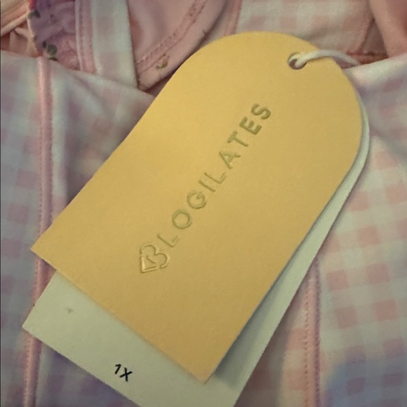 Blogilates Women's Ruffle Corset Sports Bra Pink Gingham - Picture 6 of 6